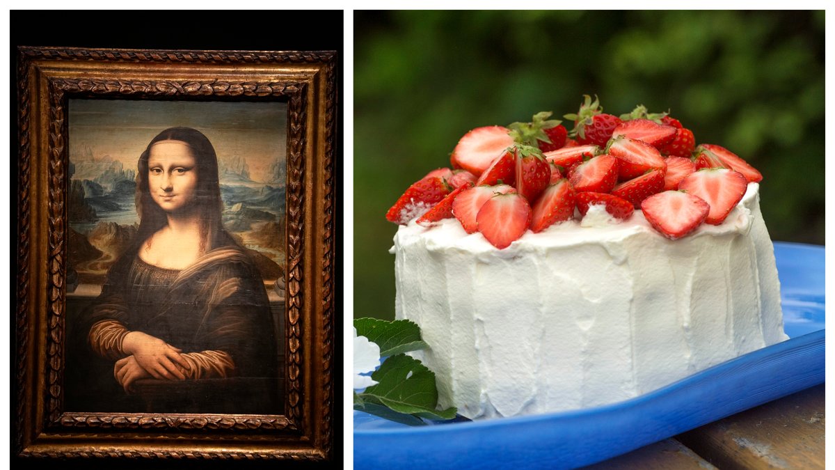 Mona Lisa har blivit tårtad på Louvren.